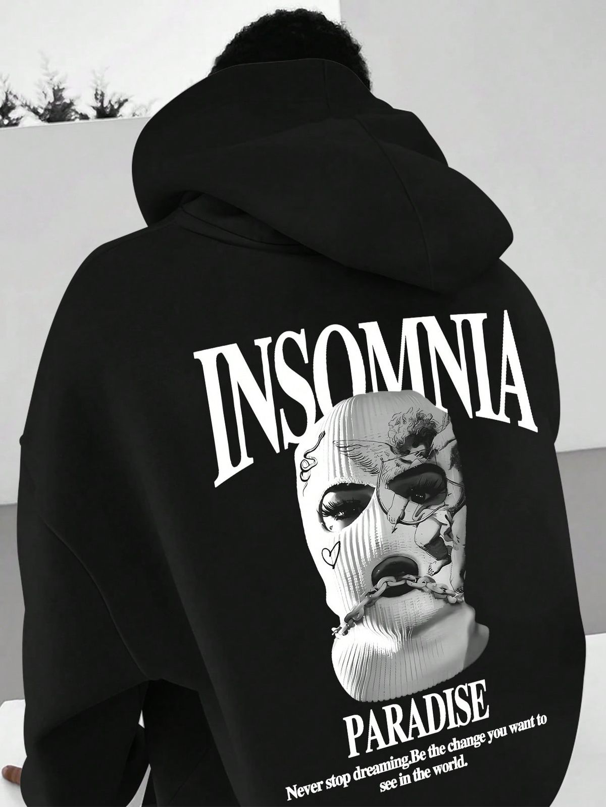 هودي رجالي بطباعة إبداعية وحروف، كاجوال ورياضي، مناسب للتنقل اليومي ومتعدد الاستخدامات، مبطن بالفليس